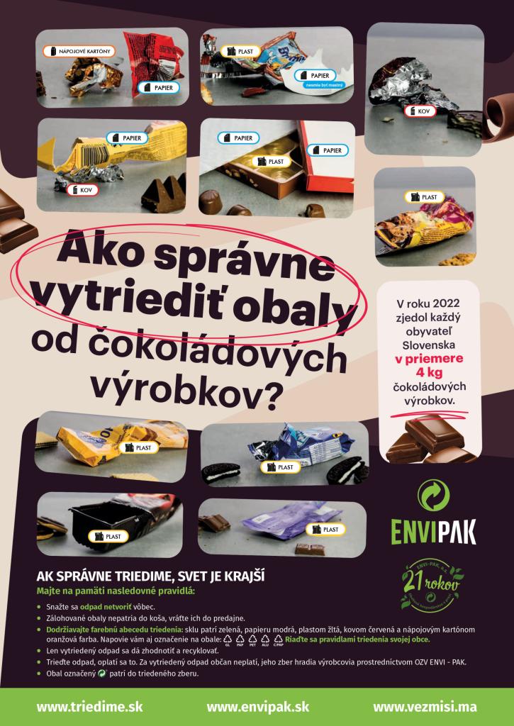 ako triediť obaly od čokolády
