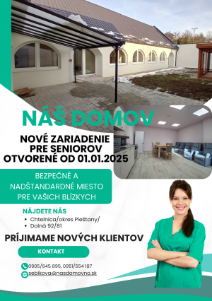 Náš domov - nové zariadenie pre seniorov od 1.1.2025